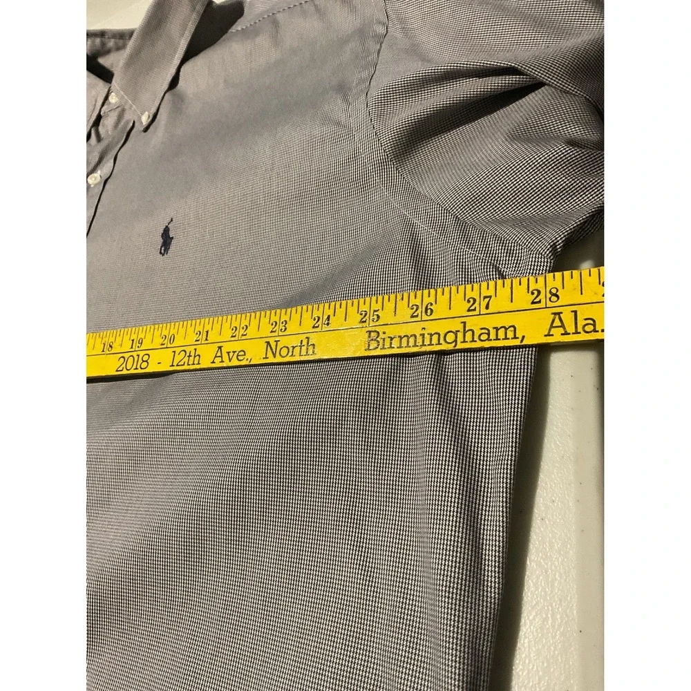 Polo Ralph Lauren‎ Blake Shirt Mens XL Blue White Houndstooth Button Down Cotton
